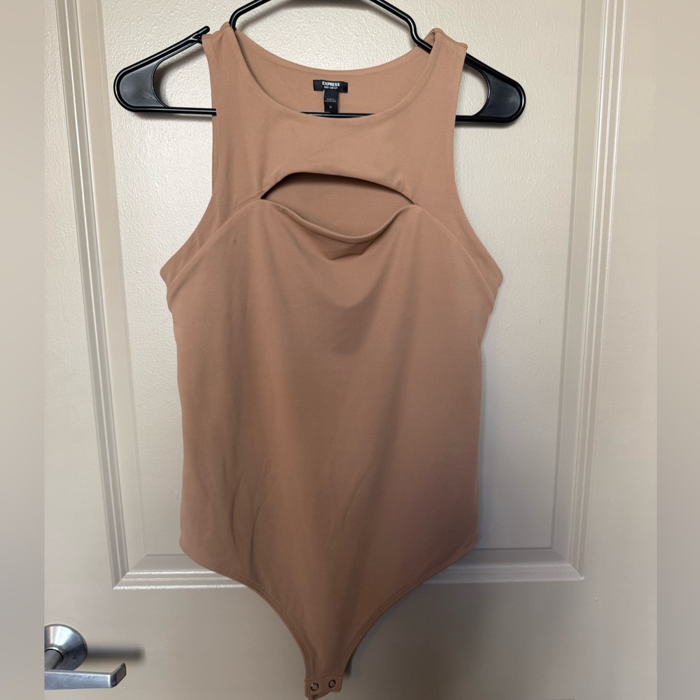 Express Tan Cutout Bodysuit